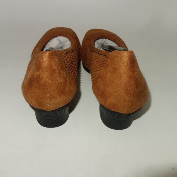 Comfort-well Beacon Stretch-n-Form Pumps Brown Square Medium Heel Shoes 7W - Picture 6 of 7